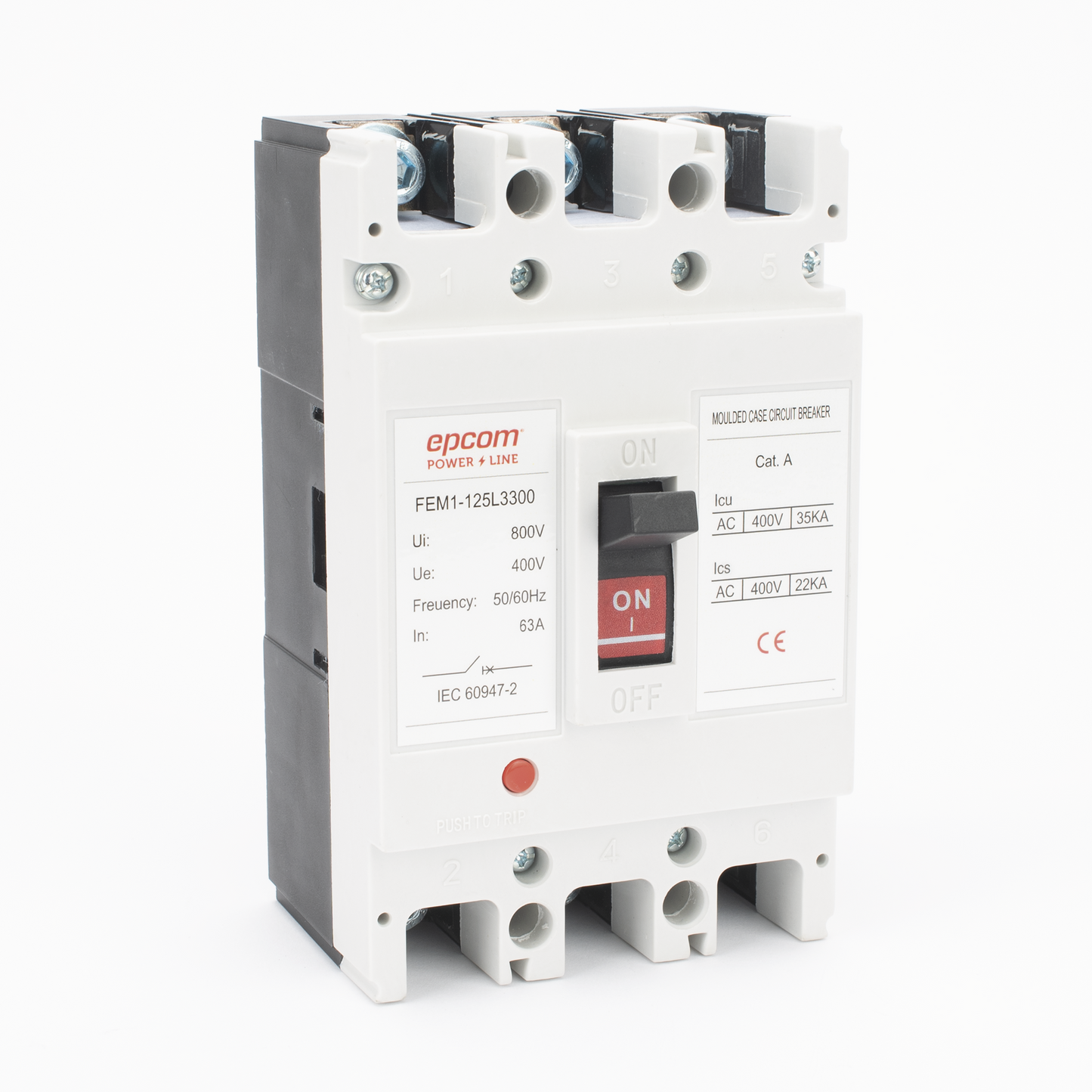FEM11253P50A|Protección Térmica 3P, 50A, Corriente Alterna 690 V CA Trifásica.