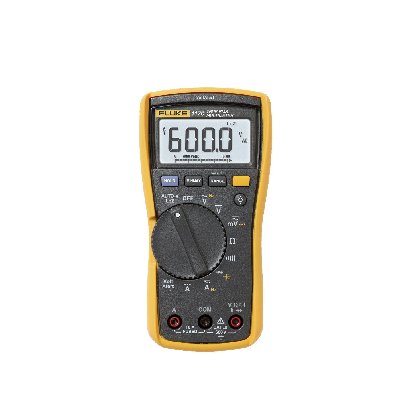 FLUKE-117|Multímetro Digital para Electricista, con Detector de Voltaje sin Contacto, Uso con Voltaje Máximo de 600 V, Pantalla LED Retroiluminada