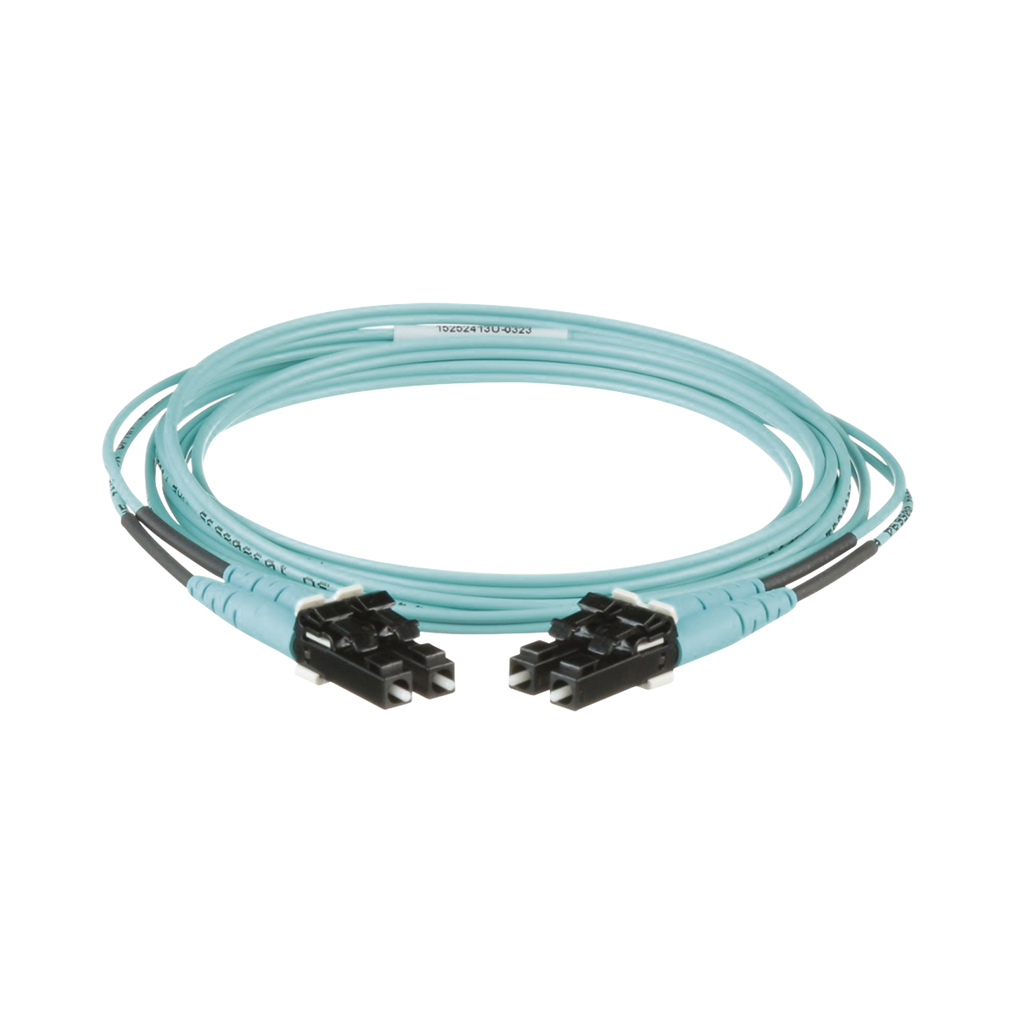 FX2ERLNLNSNM002|Jumper de Fibra Optica Multimodo 50/125 OM3, LC-LC Duplex, OFNR (Riser), Color Aqua, 2 Metros