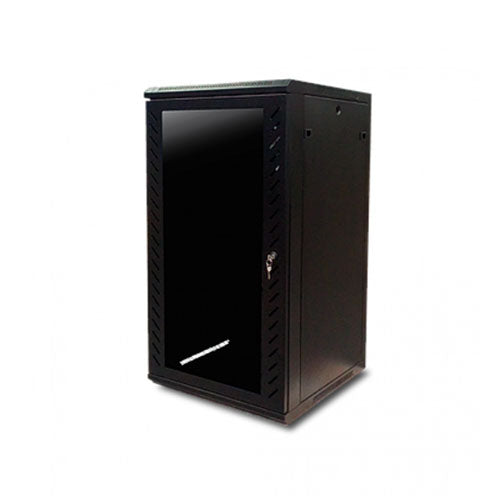 GM-6622UR|GABINETE MURAL 22UR 19" DE 600X1080X600 CON PUERTA DE VIIO Y ACCESOS LATERALES NEGRO 20 TORN. T