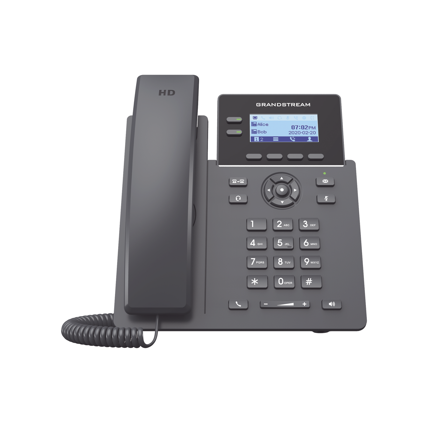 GRP-2602P|Tel?®fono IP Grado Operador, 2 l?¡neas SIP con 4 cuentas, PoE, codec Opus, IPV4/IPV6 con gesti??n en la nube GDMS