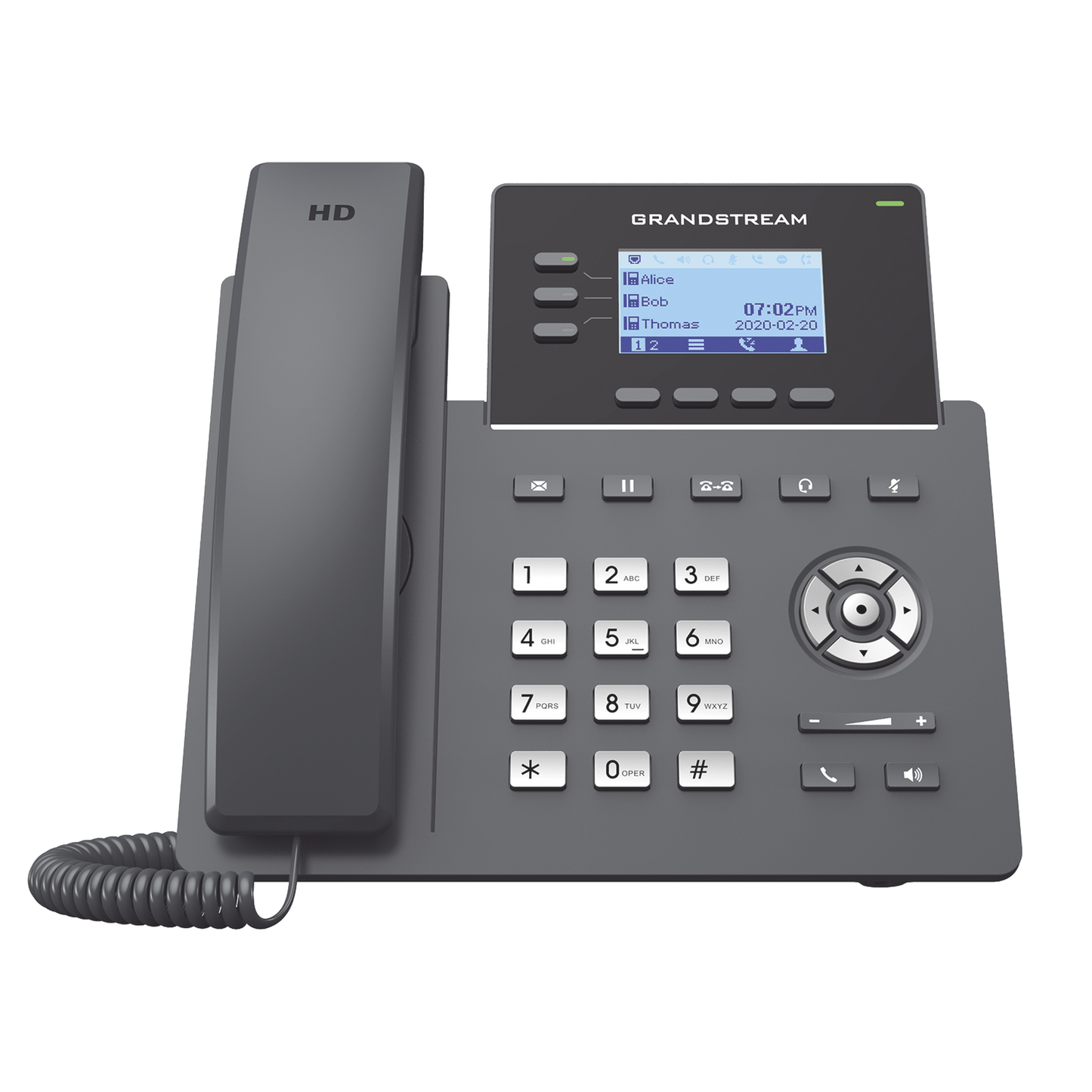 GRP2603P|Tel?®fono IP Grado Operador, 3 l?¡neas SIP con 6 cuentas, puertos Gigabit PoE, codec Opus, IPV4/IPV6 con gesti??n en la nube GDMS
