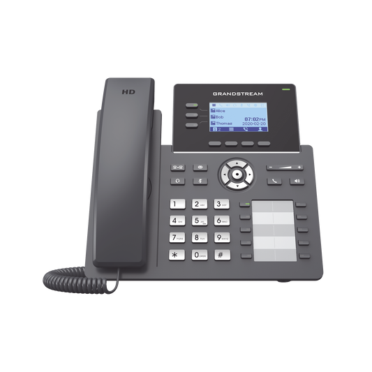 GRP2604P|Tel?®fono IP Grado Operador, 3 l?¡neas SIP con 6 cuentas, 10 botones BLF, puertos Gigabit PoE, codec Opus, IPV4/IPV6 con gesti??n en la nube GDMS