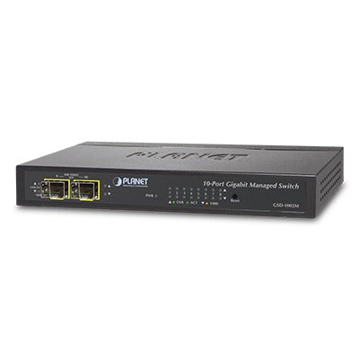 GSD-1002M|Switch Administrable de Escritorio 8 Puertos Giga + 2 Puertos SFP