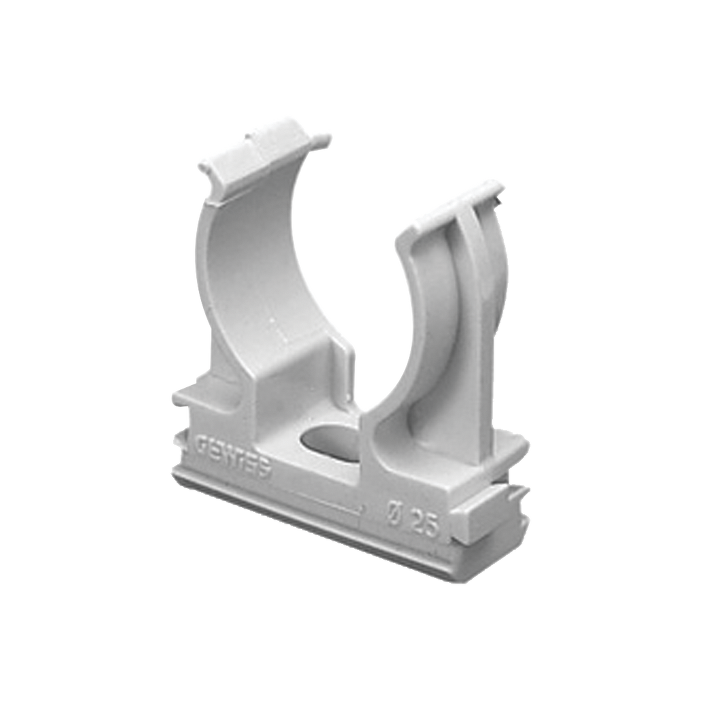 GW-50-628|Soporte de presión (Abrazadera), PVC Auto-extinguible, abierto para tubería de 40 mm