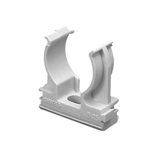 GW-50-628|Soporte de presión (Abrazadera), PVC Auto-extinguible, abierto para tubería de 40 mm