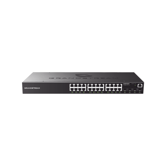 GWN7803P|Switch Gigabit PoE+ Administrable / 24 puertos 10/100/1000 Mbps + 4 Puertos SFP Uplink / Hasta 360W / Compatible con GWN Cloud.