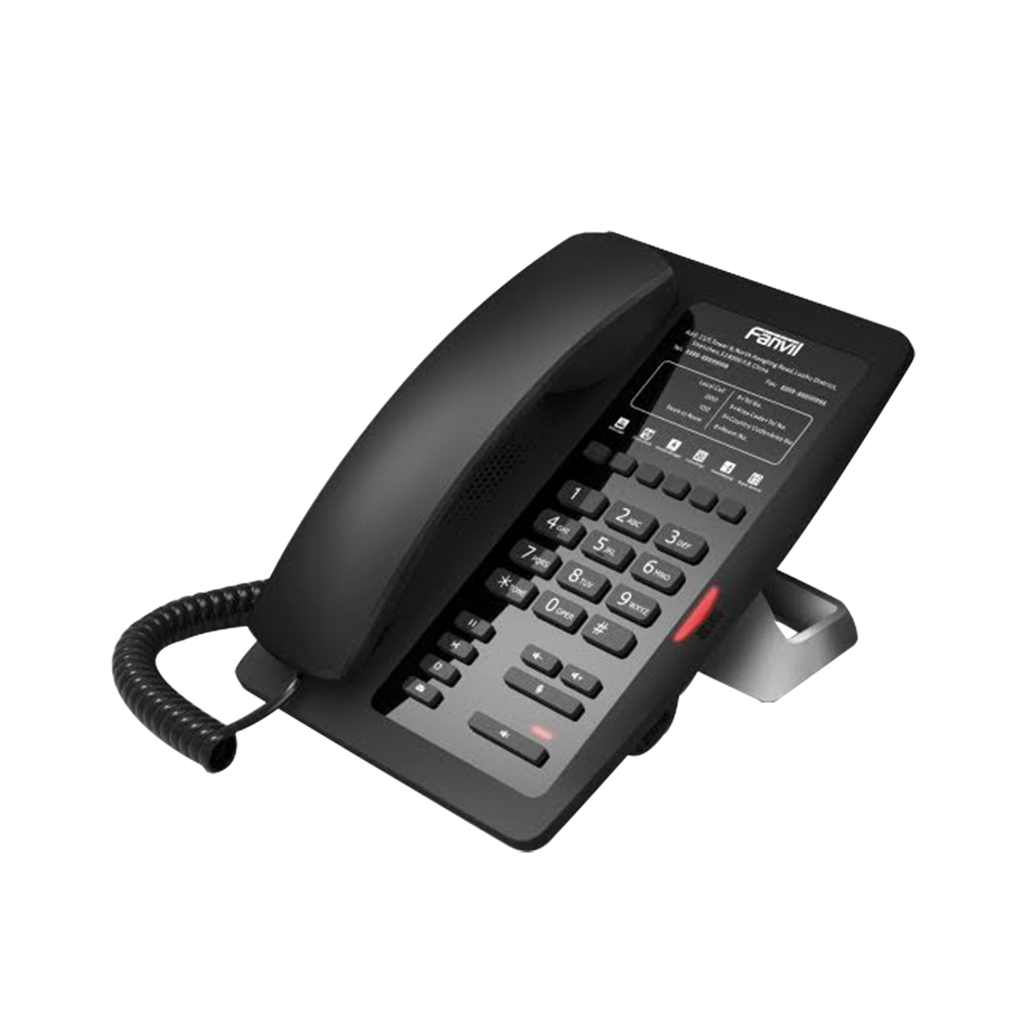 H3F|Tel?®fono IP para Hoteler?¡a, profesional con 6 teclas programables para servicio r?ípido (Hotline), plantilla personalizable con PoE