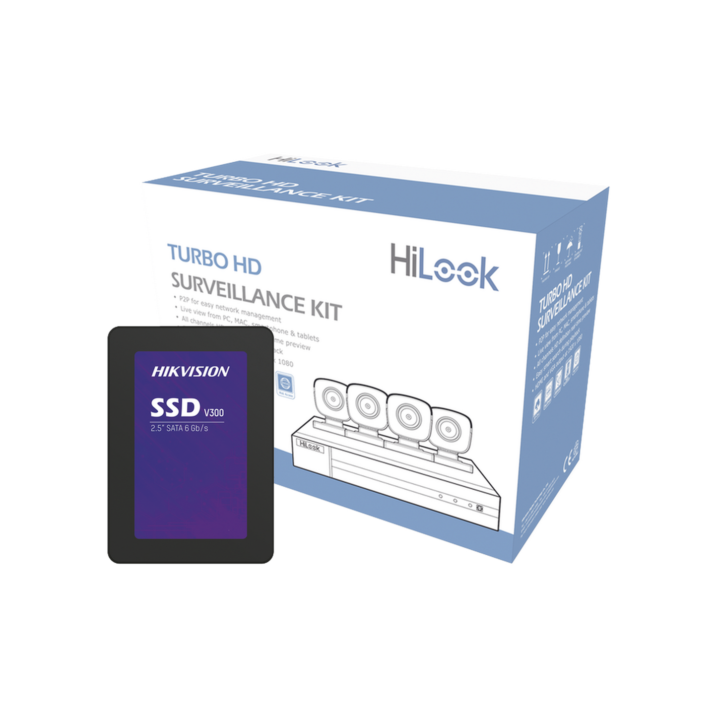 HL24LQKITS-M(B)/512GB|KIT TurboHD 1080p + SSD de 500 GB / DVR 4 canales / 4 Cámaras Bala de Metal / Fuente de Poder / Accesorios de Instalación
