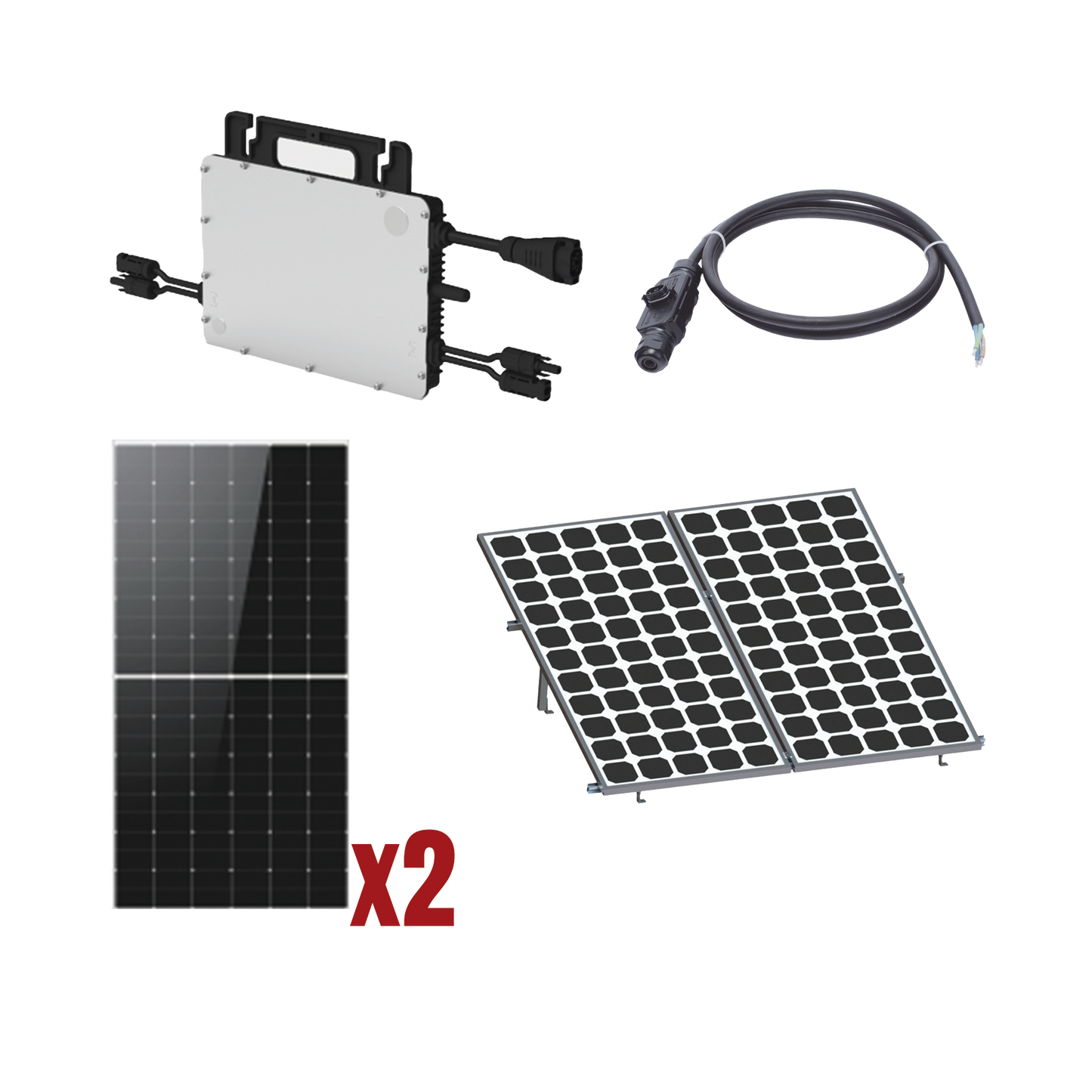 HMS1000KIT1|Kit Solar Interconexion / 1kW 220Vca / Microinversores HOYMILES / Montaje Incluido