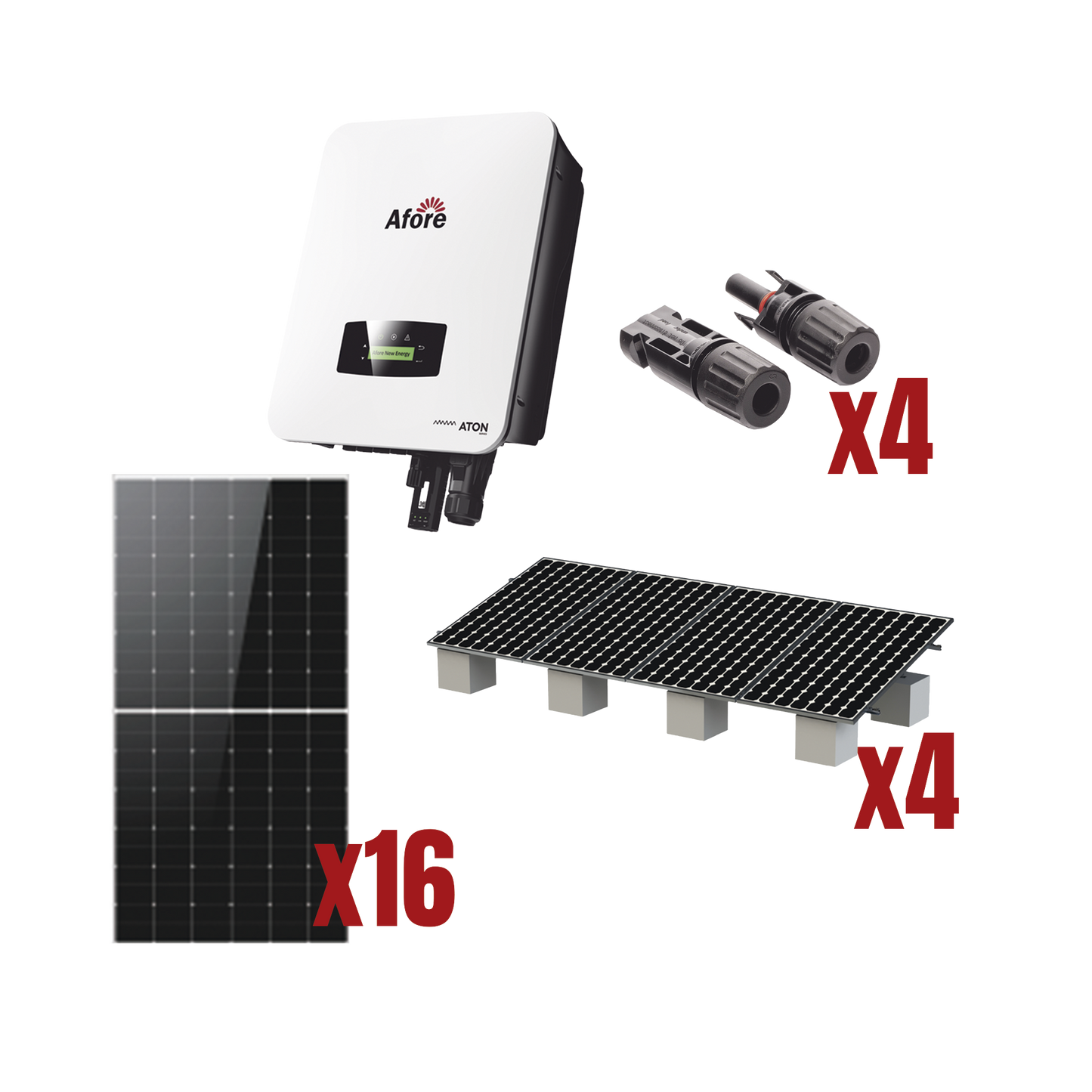 HNS9000TLKIT1|Kit Solar Interconexion / 9kW 220Vca / Inversor AFORE / Montaje Incluido