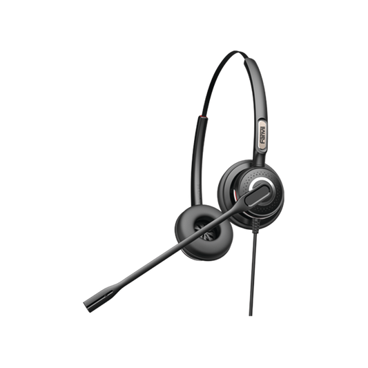 HT202|Diadema binaudal (duo) con tecnolog?¡a antishock para tel?®fonos IP FANVIL y Polycom con micr??fono de cancelaci??n de ruido, larga durabilidad