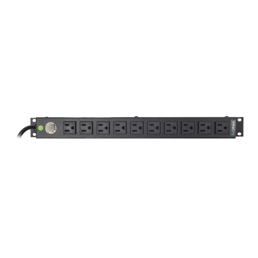 HTCM-1U-10C|Tomacorriente Horizontal (PDU) de 10 Contactos (NEMA 5-15R) Rack 19" 1UR. Voltaje Entrada/Salida: 120Vca/15A