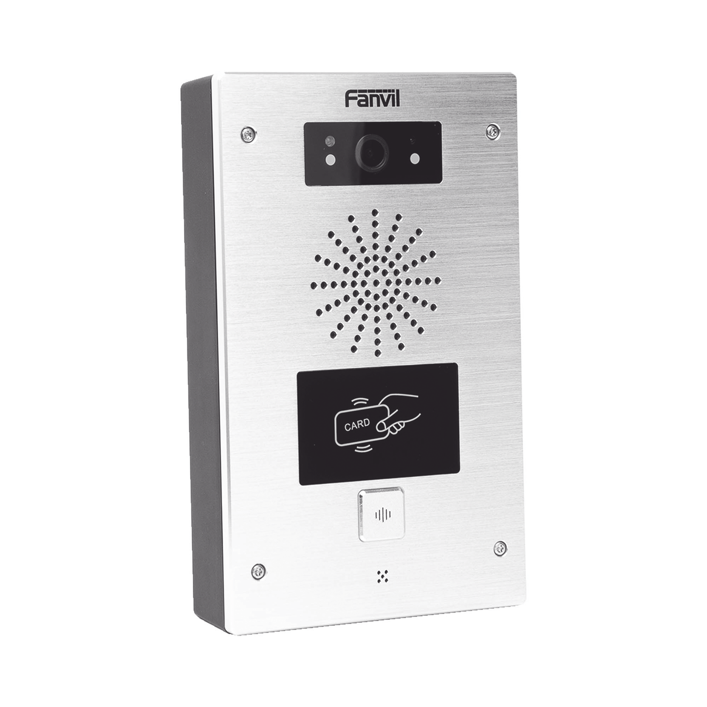I32V|Video portero IP, 2 l?¡neas SIP, 2 relevadores, lector de tarjeta RFID, Onvif, con bot??n para llamada, anti-vand?ílico, PoE, IP65 e IK10, PoE
