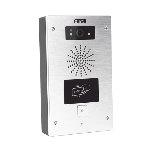 I32V|Video portero IP, 2 l?¡neas SIP, 2 relevadores, lector de tarjeta RFID, Onvif, con bot??n para llamada, anti-vand?ílico, PoE, IP65 e IK10, PoE