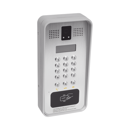 I33V|Video portero IP/SIP Con C?ímara y pantalla LCD, 2 Relevadores Integrados (entrada y salida), Onvif y lector de tarjetas RFID, puerto WIEGAND (entrada).