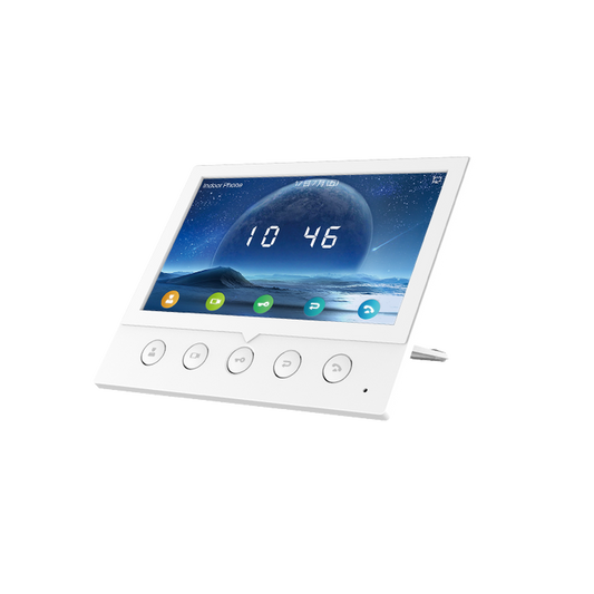 I52W|Monitor IP/SIP para interior, Wi-Fi, pantalla a color de 7", audio de 2 vías, PoE, 8 interfaces de entrada de alarma.