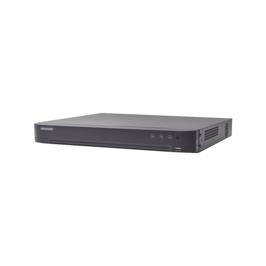 IDS-7216HQHI-M1/S/H(C)|DVR 16 Canales TurboHD + 8 Canales IP / 4 Megapixel / Acusense (Evita Falsas Alarmas) / Audio por Coaxitron / Salidas de Video VGA y HDMI Independientes / 1 Bahía de Disco Duro / H.265+