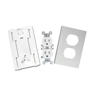 INKA-100-DUPLEX|Contacto el?®ctrico doble, soporte y tapa de PVC auto extinguible y aluminio, universal (8191-10200)