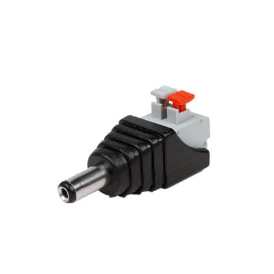 JR52X|Adaptador tipo Jack de 3.5 mm Macho Polarizado de 12 Vcc con Terminales de Presi??n.