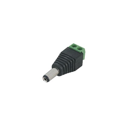 JR-52|Adaptador Macho Tipo Jack de 3.5 mm Polarizado de 12 Vcc / Terminales Tipo Tornillo / Polarizado (+/-) / Ideal para Cámaras de Video Vigilancia.