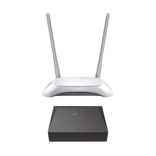 KITONU-TLWR850N|Kit de ONU Gigabit XZ000G3 con Router Inal?ímbrico WISP con Configuraci??n de f?íbrica personalizable, 2.4 GHz, 300 Mbps, 4 Puertos LAN 10/100 Mbps, 1 Puerto WAN 10/100 Mbps, control de ancho de banda