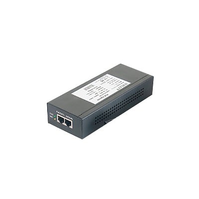 LAS60-57CN-RJ45|Inyector Super Hi-PoE / 56 Vcc / 60 Watts / Para Domos HIKVISION PTZ / IP (-AE / DE) / Soporta 802.3 af / at / Para Aplicaciones de CCTV