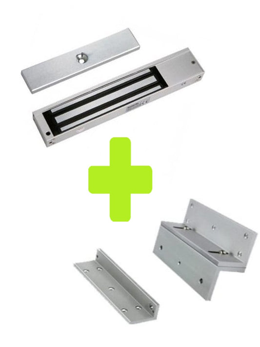 ZKTECO LM200LEDPAK - Paquete de contrachapa magn?®tica con indicador LED de 200 kg, cuenta con entradas para conexi??n de sensor de puerta , voltaje de 12VDC incluye soporte LM200ZL en ZL para instalaci??n