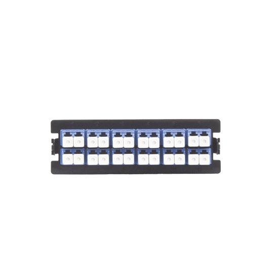 LP-FO-LC-D12-SM|Placa acopladora para Distribuidor de Fibra ?ôptica LP-ODF-8024, incluye 12 acopladores LC Duplex Para fibra Monomodo