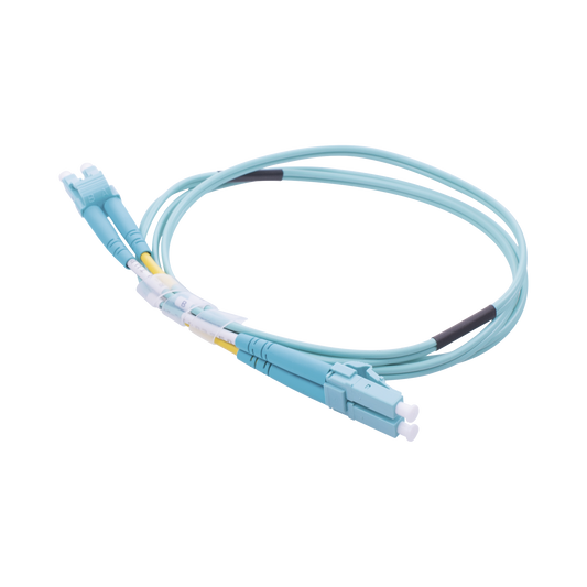 LP-FOM3-LCLC-R01|Jumper de Fibra ?ôptica Multimodo OM3 50/125 LC-LC OFNR (Riser), 2.0 mm, D??plex, Aqua, 1 metro