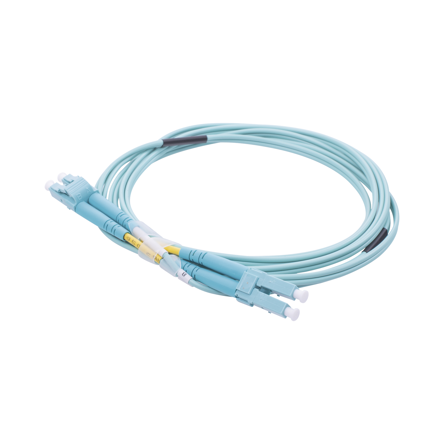 LP-FOM3-LCLC-R02|Jumper de Fibra ?ôptica Multimodo OM3 50/125 LC-LC OFNR (Riser), 2.0 mm, D??plex, Aqua, 2 metros