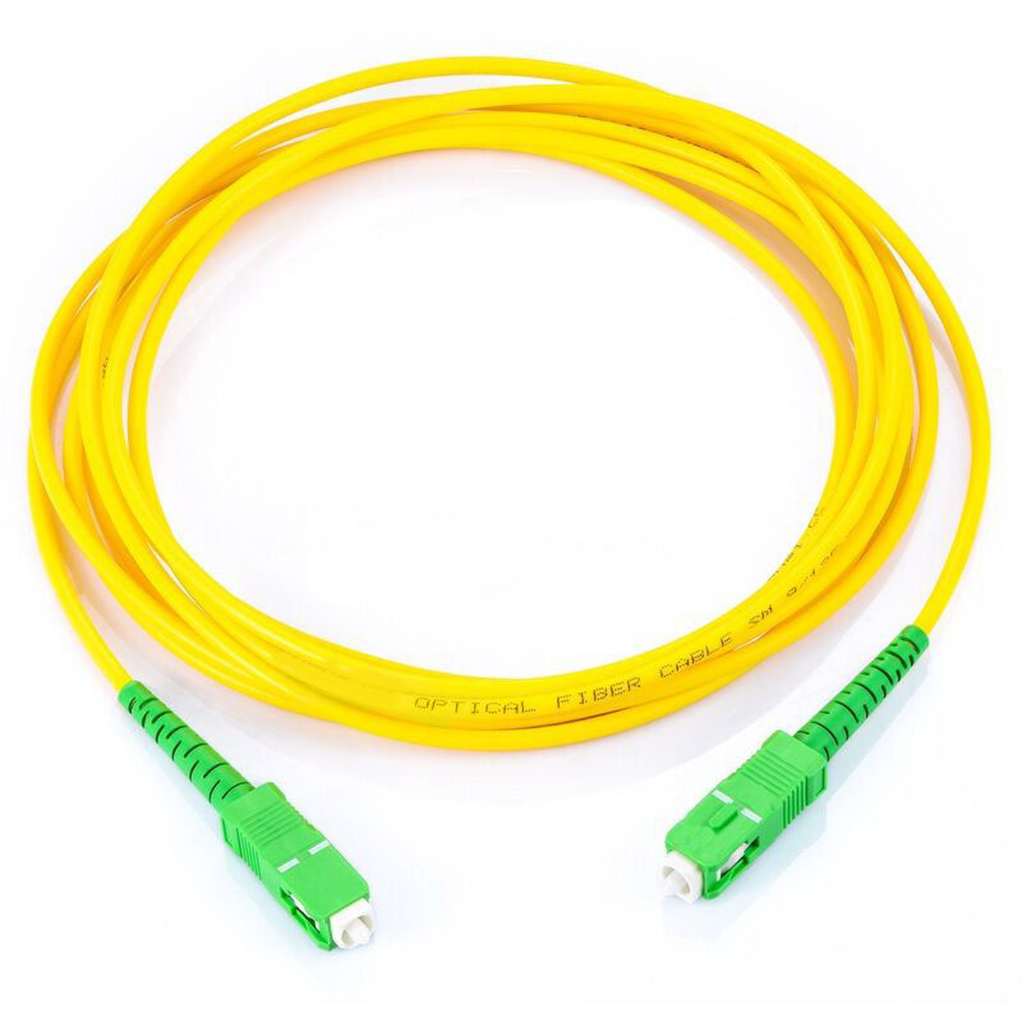 LP-FO-SCA-SCA-01|Jumper de Fibra Óptica Monomodo SC/APC-SC/APC Simplex, color amarillo, 1 metro