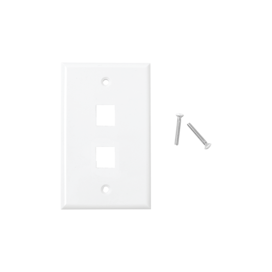 LP-FP-17|Placa de pared de 2 puertos, Keystone, Color Blanco