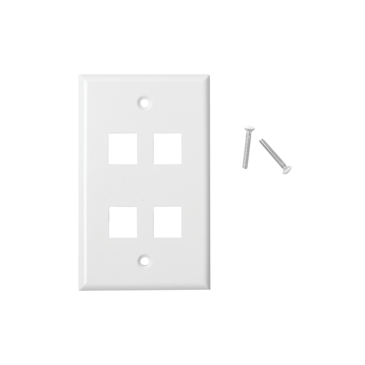 LP-FP-19|Placa de pared de 4 puertos, Keystone, Color Blanco