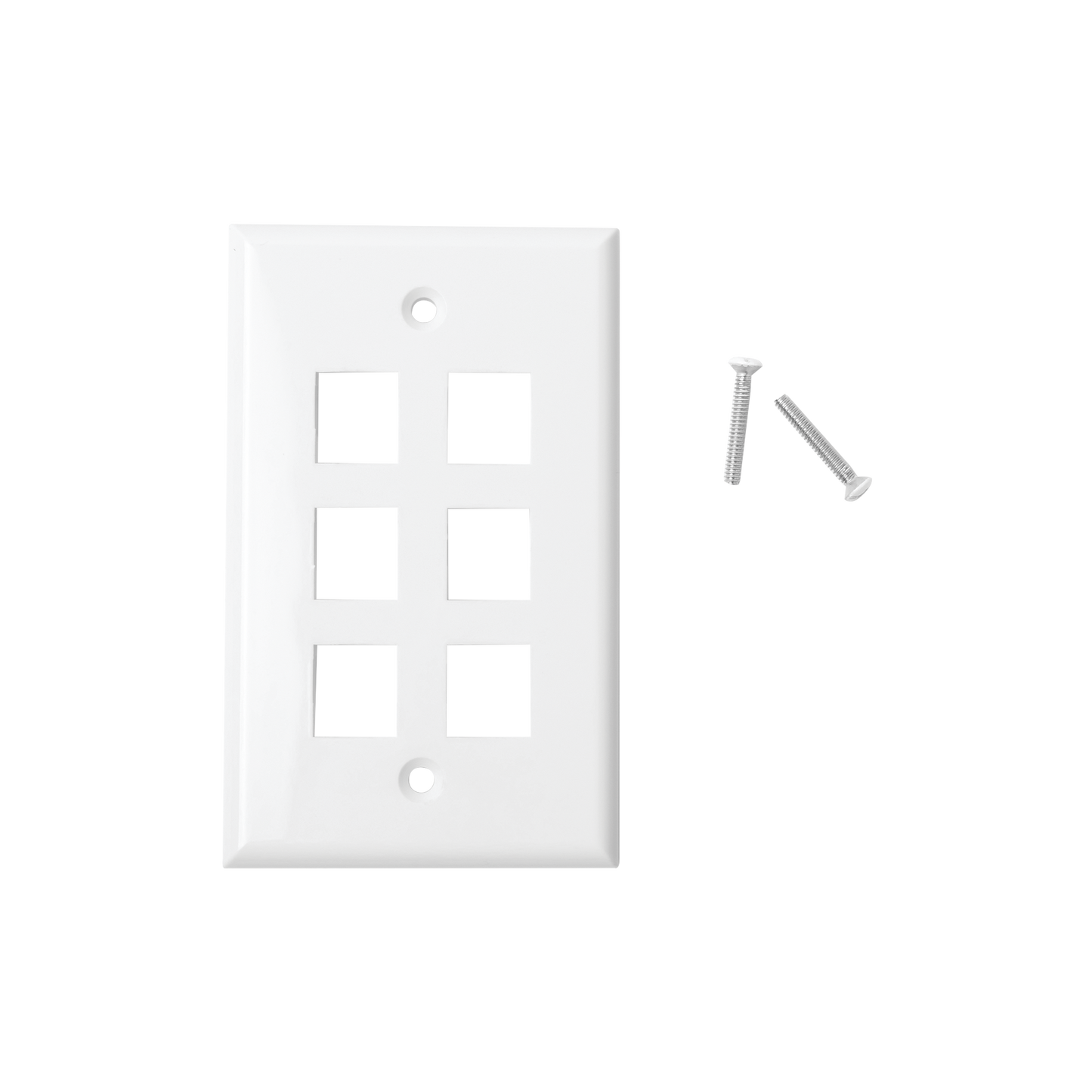 LP-FP-20|Placa de pared de 6 puertos, Keystone, Color Blanco