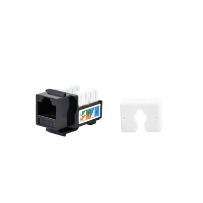 LP-KJ-505-BK|Módulo Jack Keystone Cat5e con terminación 110 (Punchdown) para faceplate - Color Negro