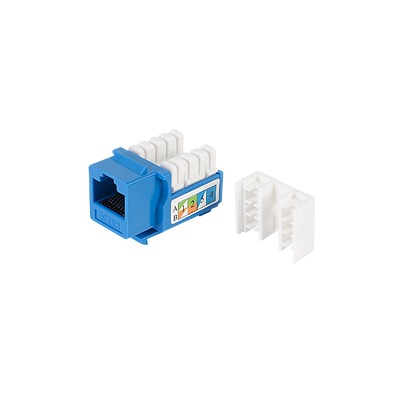 LP-KJ-505-BU|Módulo Jack Keystone Cat5e con terminación 110 (Punchdown) para faceplate - Color Azul