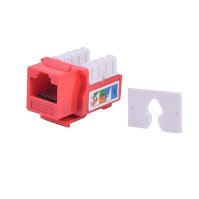 LP-KJ-505-RD|M??dulo Jack Keystone Cat5e con terminaci??n 110 (Punchdown) para faceplate - Color Rojo