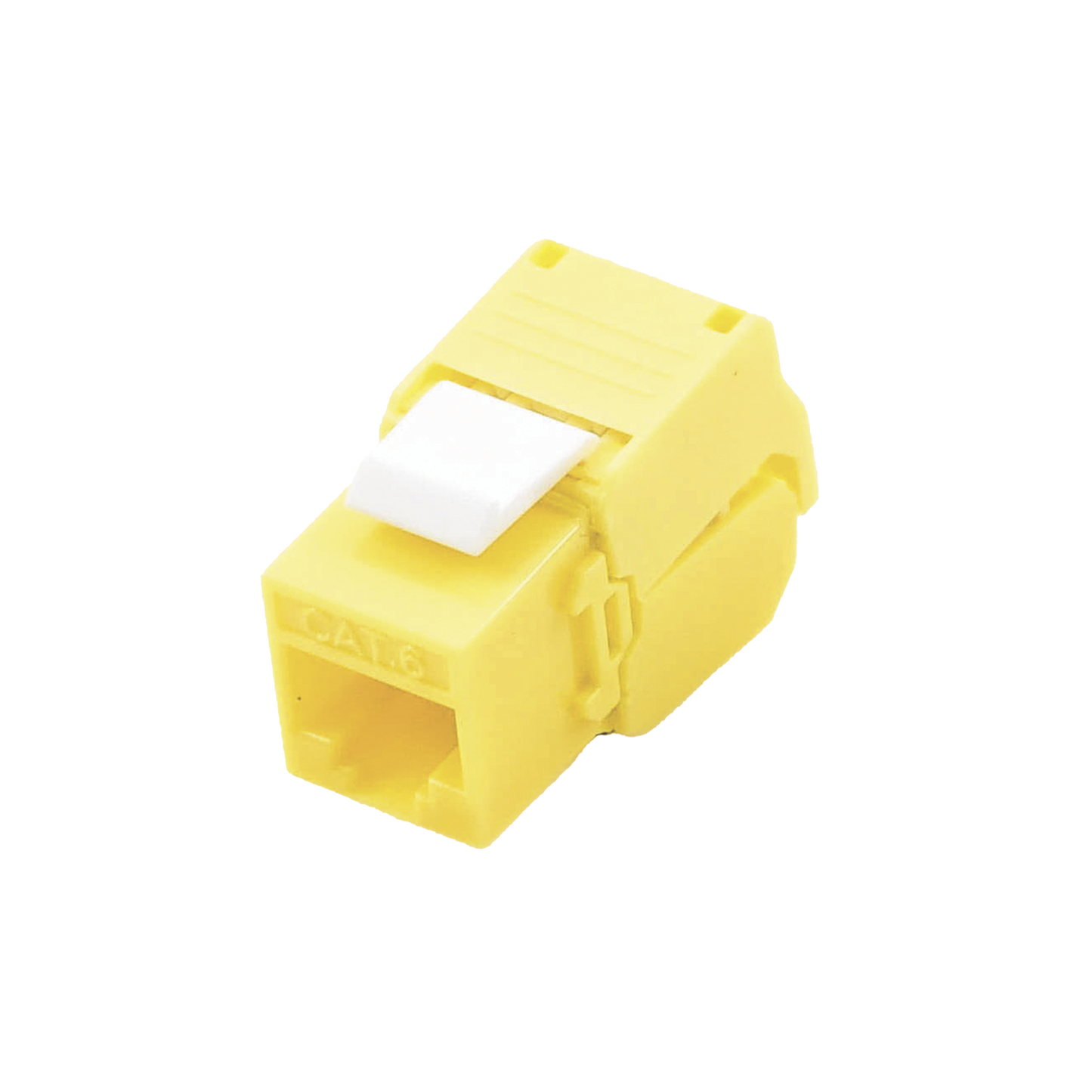 LP-KJ-610-TTYE|Módulo Jack Keystone Cat6 (toolless), con terminación en ángulo 180 º Color Amarillo, Compatible con Faceplate y Patchpanel Linkedpro