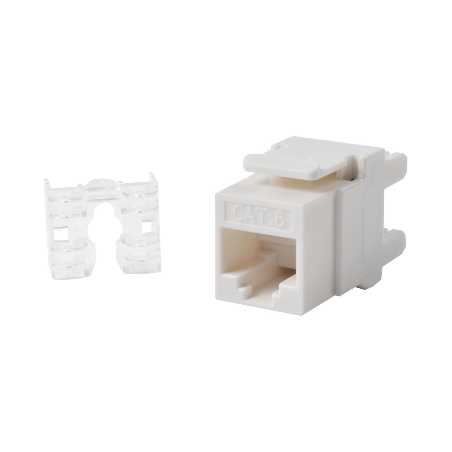 LP-KJ-649-WH|Módulo Jack Keystone Cat6 con terminación 110 (Punchdown) ángulo 180 º Color Blanco