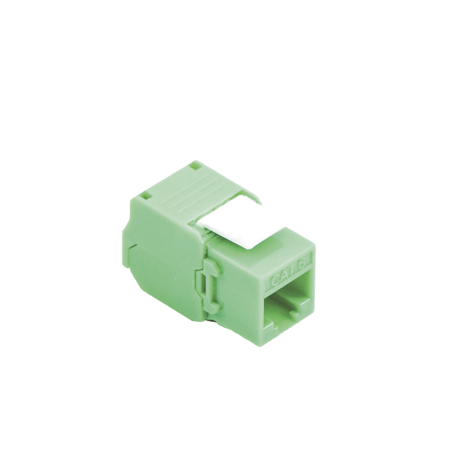 LPKJ6ATTGR|Módulo Jack Keystone Cat6A (toolless), con terminación en ángulo 180 º Color Verde, Compatible con Faceplate y Patchpanel Linkedpro