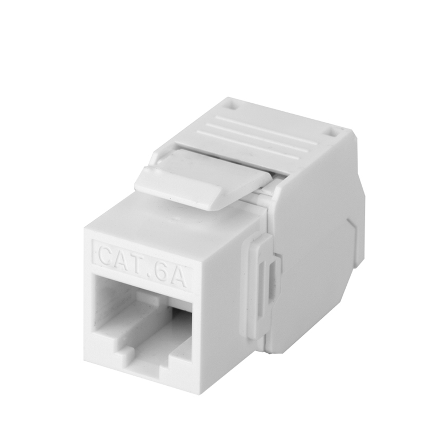 LP-KJ-6A-TTWH|Módulo Jack Keystone Cat6A (toolless), con terminación en ángulo 180 º Color Blanco, Compatible con Faceplate y Patchpanel Linkedpro