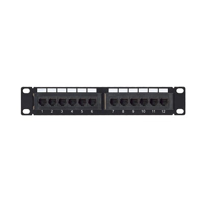 LP-PP-601|Panel de parcheo de impacto (110) UTP de 12 puertos Cat6, 10in