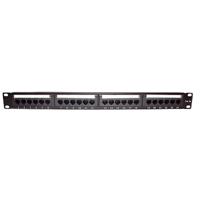 LP-PP-507|Panel de parcheo de impacto (110) UTP de 24 puertos Cat5e, 19in con barra para organizar cable