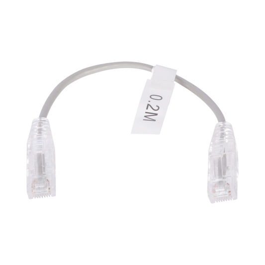 LP-UT6-020-GY28|Cable de Parcheo Slim UTP Cat6 - 20 cm Gris Diámetro Reducido (28 AWG)