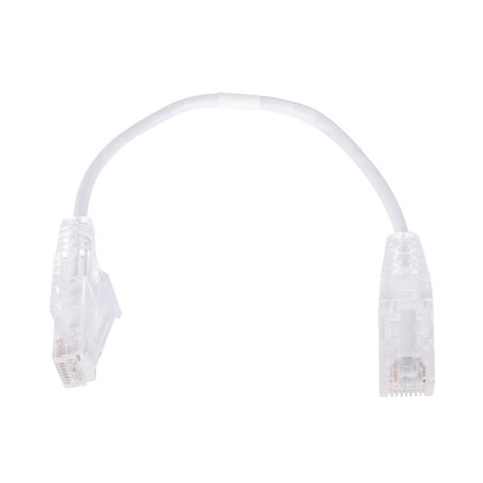 LP-UT6-020-WH28|Cable de Parcheo Slim UTP Cat6 - 20 cm Blanco Di?ímetro Reducido (28 AWG)