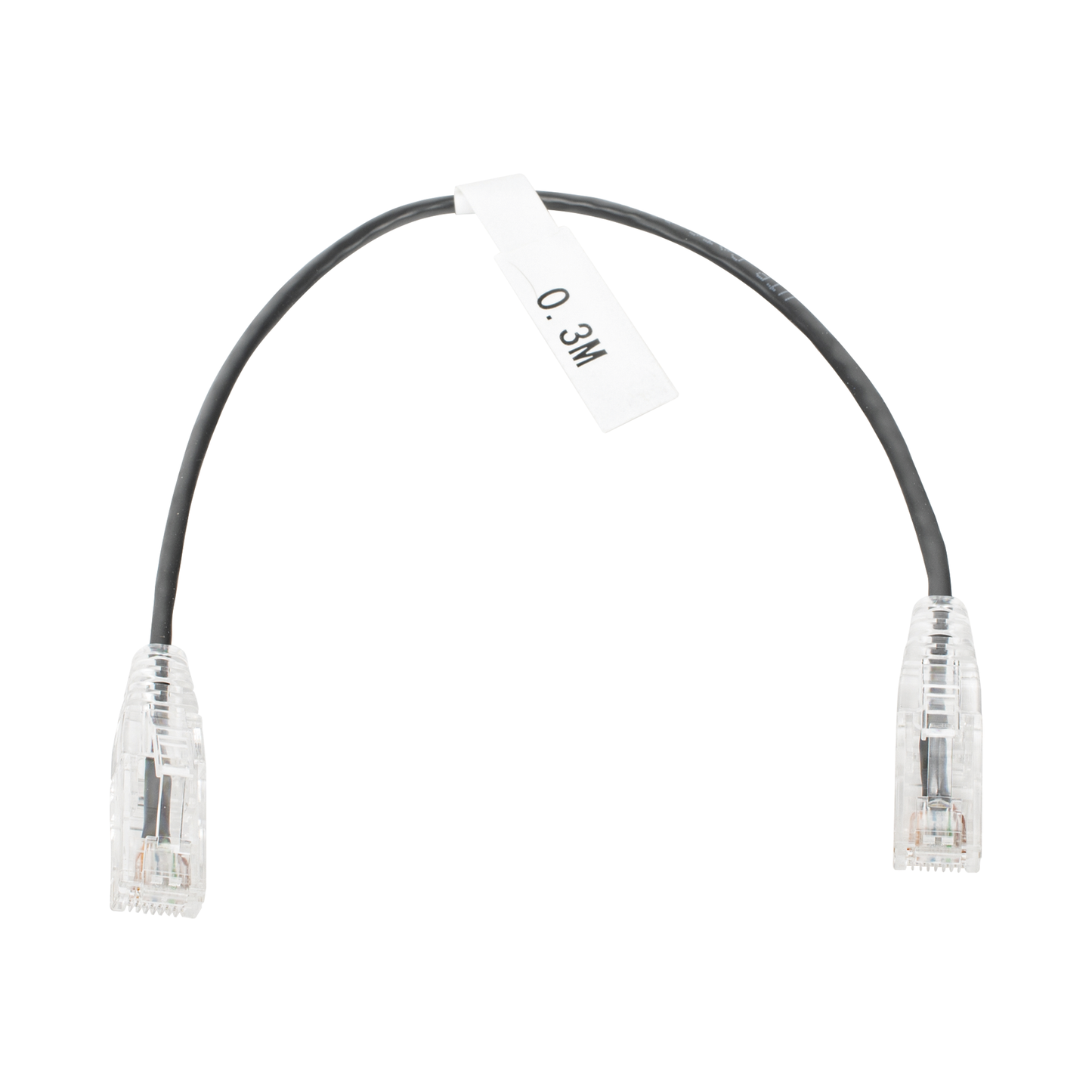 LP-UT6-030-BK-28|Cable de Parcheo Slim UTP Cat6 - 30 cm Negro Di?ímetro Reducido (28 AWG)