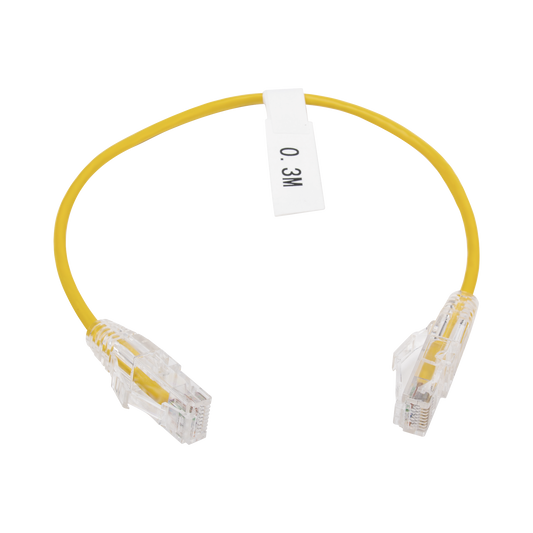 LP-UT6-030-YE28|Cable de Parcheo Slim UTP Cat6 - 30 cm Amarillo Di?ímetro Reducido (28 AWG)