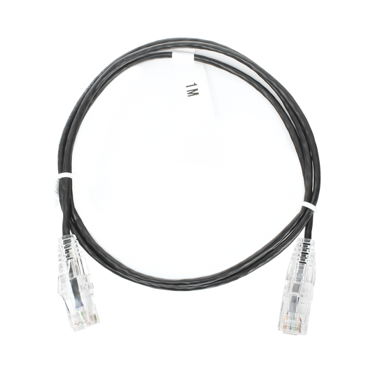 LP-UT6-100-BK-28|Cable de Parcheo Slim UTP Cat6 - 1 metro, Negro, Di?ímetro Reducido (28 AWG)