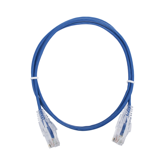 LP-UT6-100-BU28|Cable de Parcheo Slim UTP Cat6 - 1 metro, Azul, Di?ímetro Reducido (28 AWG)
